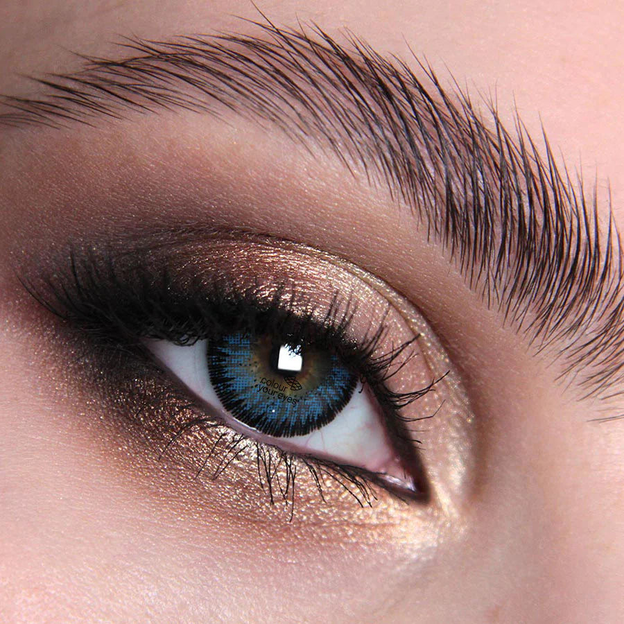 Blue Colored Contact Lenses - Timeless Elegance, British-Crafted, EU Certified, Safe 8-Hour Wear, 45% Water Content (Pair)