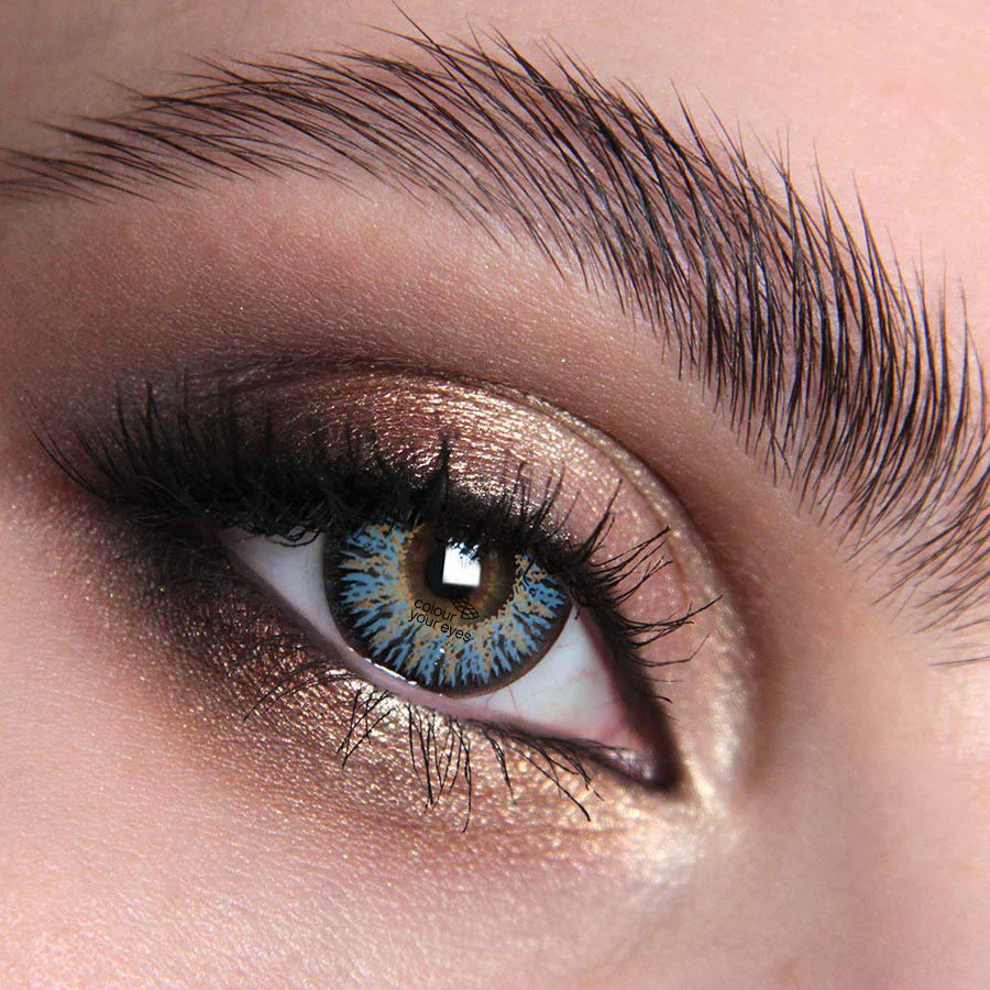 Crystal Blue Colored Contact Lenses - Radiant British Quality, Safe 8-Hour Wear, 45% Water Content (Pair).