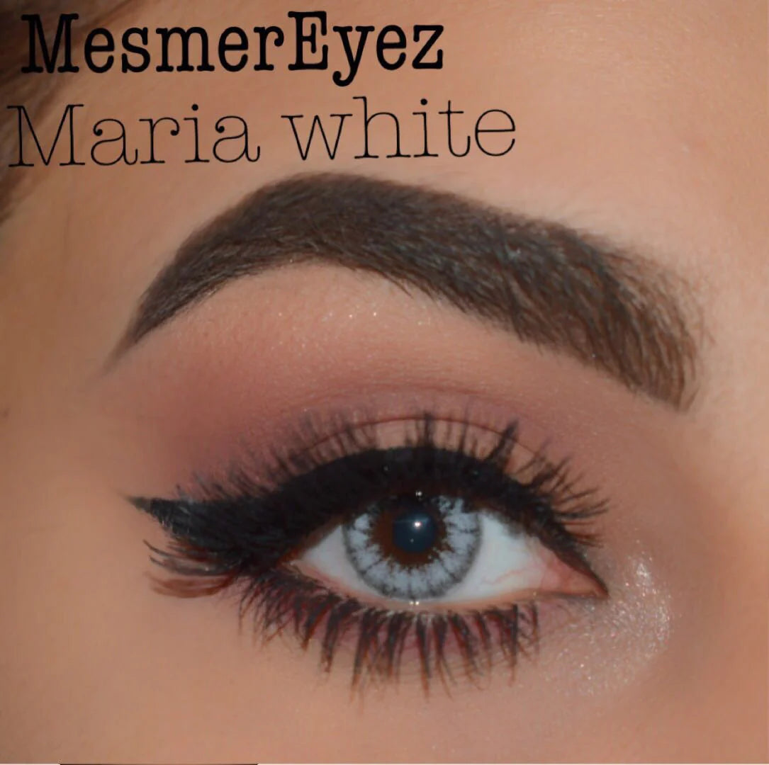 Maria White Colored Contact Lenses - Pure British Quality, Safe 8-Hour Wear, 45% Water Content (Pair)