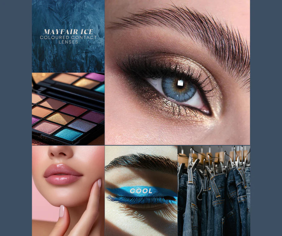 Mayfair Ice Colored Contact Lenses - Captivating British Quality, Safe 8-Hour Wear, 45% Water Content (Pair)