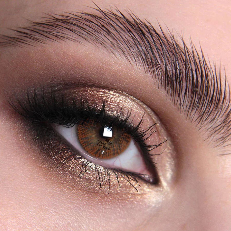 Honey Colored Contact Lenses - Warm Inviting Hue, British-Made, Safe 8-Hour Wear, 45% Water Content (Pair).