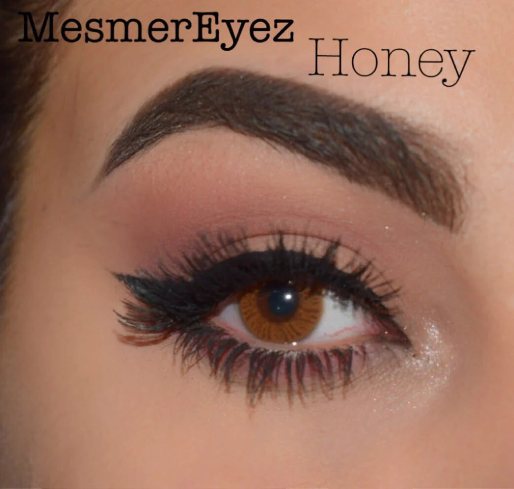 Honey Colored Contact Lenses - Warm Inviting Hue, British-Made, Safe 8-Hour Wear, 45% Water Content (Pair).