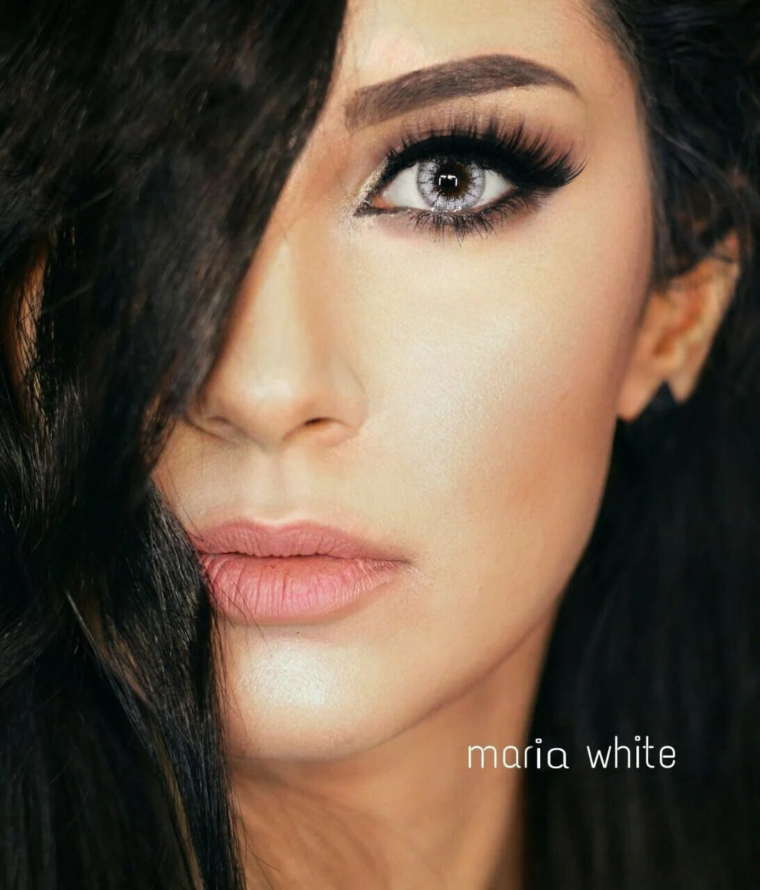 Maria White Colored Contact Lenses - Pure British Quality, Safe 8-Hour Wear, 45% Water Content (Pair)