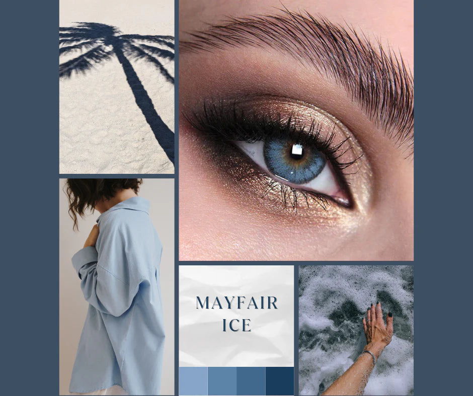 Mayfair Ice Colored Contact Lenses - Captivating British Quality, Safe 8-Hour Wear, 45% Water Content (Pair)